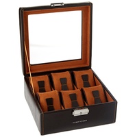 FRIEDRICH23 Uhrenbox Bond 6 Uhren mit Glasdeckel braun