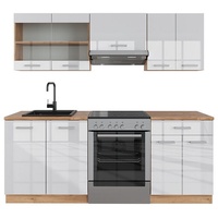 Vicco Küchenzeile Küchenblock Einbauküche R-Line 200 cm Front Weiß