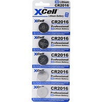 XCell Batterie 5er-Sparset CR2016 (90 mAh), Batterien + Akkus