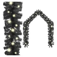 VidaXL Weihnachtsgirlande mit LED 20 m Schwarz