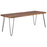 KADIMA DESIGN Esstisch BALU Massivholz: 4 Metallbeine, handgefertigtes Unikat,