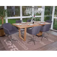 Mendler 6er-Set Esszimmerstuhl HWC-A74, Drehstuhl Loungesessel, höhenverstellbar ~ Textil,