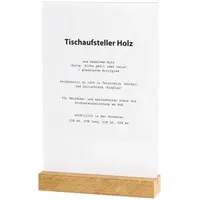 Indisplay Tischaufsteller Holz, Eiche geölt für DIN A5