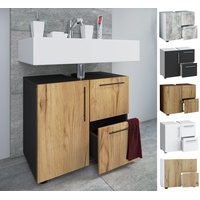 VCM Holz Badunterschrank Flandu Schublade | Schwarz