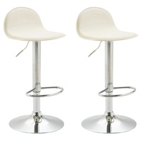 CLP 2er Set Barhocker Lana V2 Kunstleder creme/chrom