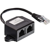 InLine ISDN Verteiler, 2x RJ45 Buchse, 15cm Kabel, mit