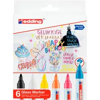Edding 95 Glasboardmarker farbsortiert 1,0 - 5,0 mm, 6