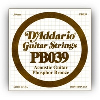 D'Addario PB039 Phosphor Bronze Einzelsaite für Gitarren 0,10 cm