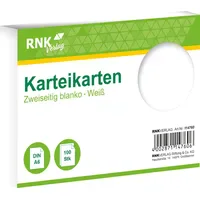 RNK Verlag 114760 Karteikarten - DIN A6, blanko, weiß,