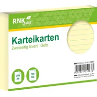 RNK Rnk, Karteikarten liniert 170 g/qm, DIN A6, gelb,