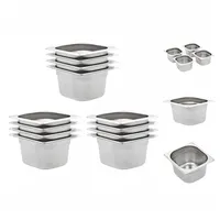 VidaXL Gastronormbehälter 12 Stk. GN 1/6 100 mm Edelstahl