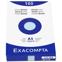 Exacompta Karteikarten, A5 blanco, ideal für Notizen, blau
