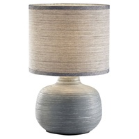 CASANOVA casa NOVA Tischlampe LOU, Grau - Stoffschirm -