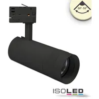 ISOLED 3-PH Schienen-Strahler fokussierbar, 24W, 20°-55°, schwarz matt, 3000K