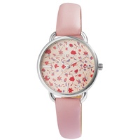 Excellanc Damen Armband Frauen Uhr Blumen Rosa Silber Farben