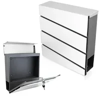 BITUXX Design Briefkasten Edelstahl mit Einwurf Diagonal Edelstahl MS-18063