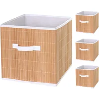 Mendler 4er-Set Faltbox HWC-C21, Korb Aufbewahrungskorb Ordnungsbox Sortierbox Aufbewahrungsbox,