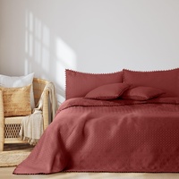 AmeliaHome Tagesdecke mit Pompons 240x260 cm Bettüberwürf zweiseitig Ultrasonic
