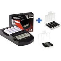 XCell BC-4000 Pro Akku & USB Ladegerät + 4x