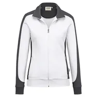 Hakro Damen Sweatjacke Contrast Mikralinar® weiß/anthrazit, M