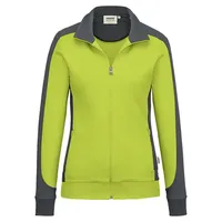 Hakro Damen Sweatjacke Contrast Mikralinar® kiwi/anthrazit, XS