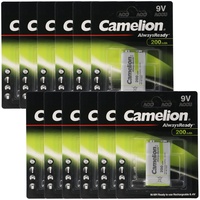 Camelion 12 Stück Vorteilspack 9V, HR6F22 NiMH Akku mit