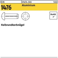 Industrial Quality Supplies ISO 8746 Halbrundkerbnägel, mit Fase Leichtmetall