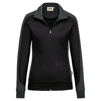 Hakro Damen Sweatjacke Contrast Mikralinar® schwarz/anthrazit, 2XL