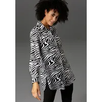 Aniston CASUAL Longbluse im Zebra-Steifen-Look Gr. 40, weiß-schwarz, ,