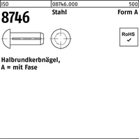 Industrial Quality Supplies ISO 8746 Form A Halbrundkerbnägel Stahl