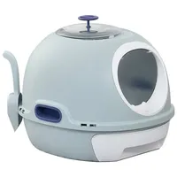 PawHut Katzentoilette mit Katzenklappe (Farbe: blau Polypropylen B/H/T: ca.