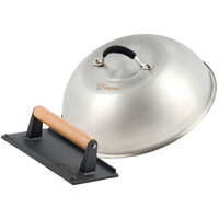 BBQ-Toro Wärmeglocke Ø 31,5 cm Edelstahl Gusseisen silber