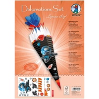 Ursus 9880018F - Dekorations Raumschiff, 4 Bogen Bastelkarton DIN