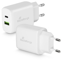 MediaRange 25W Steckdosen-Ladeadapter USB-C, USB-A