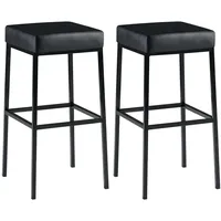 CLP 2er Set Barhocker Montreal Kunstlederbezug schwarz/schwarz