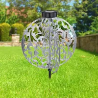 Bmf-versand Solarleuchte Garten Rund Silber Solarlampe Außen Leuchte Solar