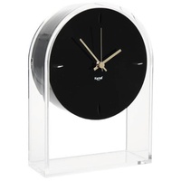 Kartell Air du Temps Tischuhr, Plastik, Kristallklar/schwarz, 21.5 x