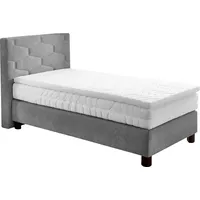 Westfalia Schlafkomfort Boxspringbett, grau, B:115cm L:210cm, Bezug: 100% Polyester,