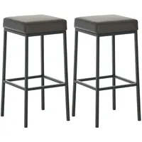 CLP 2er Set Barhocker Montreal Kunstlederbezug schwarz/braun