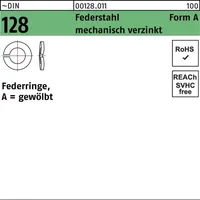 Reyher Federring DIN 128 A 4 Federstahl mech.verz. 100