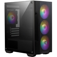 MSI Mag Forge M100A Computer-Gehäuse Micro Tower Schwarz, Transparent