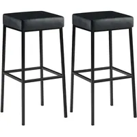 CLP 2er Set Barhocker Montreal Kunstlederbezug schwarz/schwarz