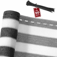 DETEX DETEX® Zaunblende 1,2 x 10m grau-weiß Balkonsichtschutz mit