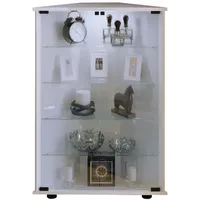 VCM Standvitrine Jecka mit Beleuchtung, Weiß