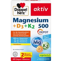Doppelherz  Aktiv Magnesium 500 + D3 + K2 Depot