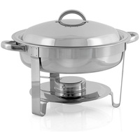 Mahlzeit Edelstahl Chafing Dish rund 4,5 Liter, Warmhaltebehälter Essen,