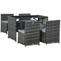 Outsunny 5tlg. Polyrattan Gartenmöbel Rattan Essgruppe