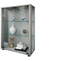 VCM my home Sintalo Vitrine silber 2 Fachböden mit