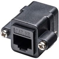 Goobay 72361 RJ45 Modularkupplung/Verbinder mit Montageflansch, CAT 5e