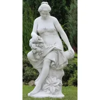 Casa Padrino Jugendstil Garten Deko Skulptur Frau mit Blumenstrauß